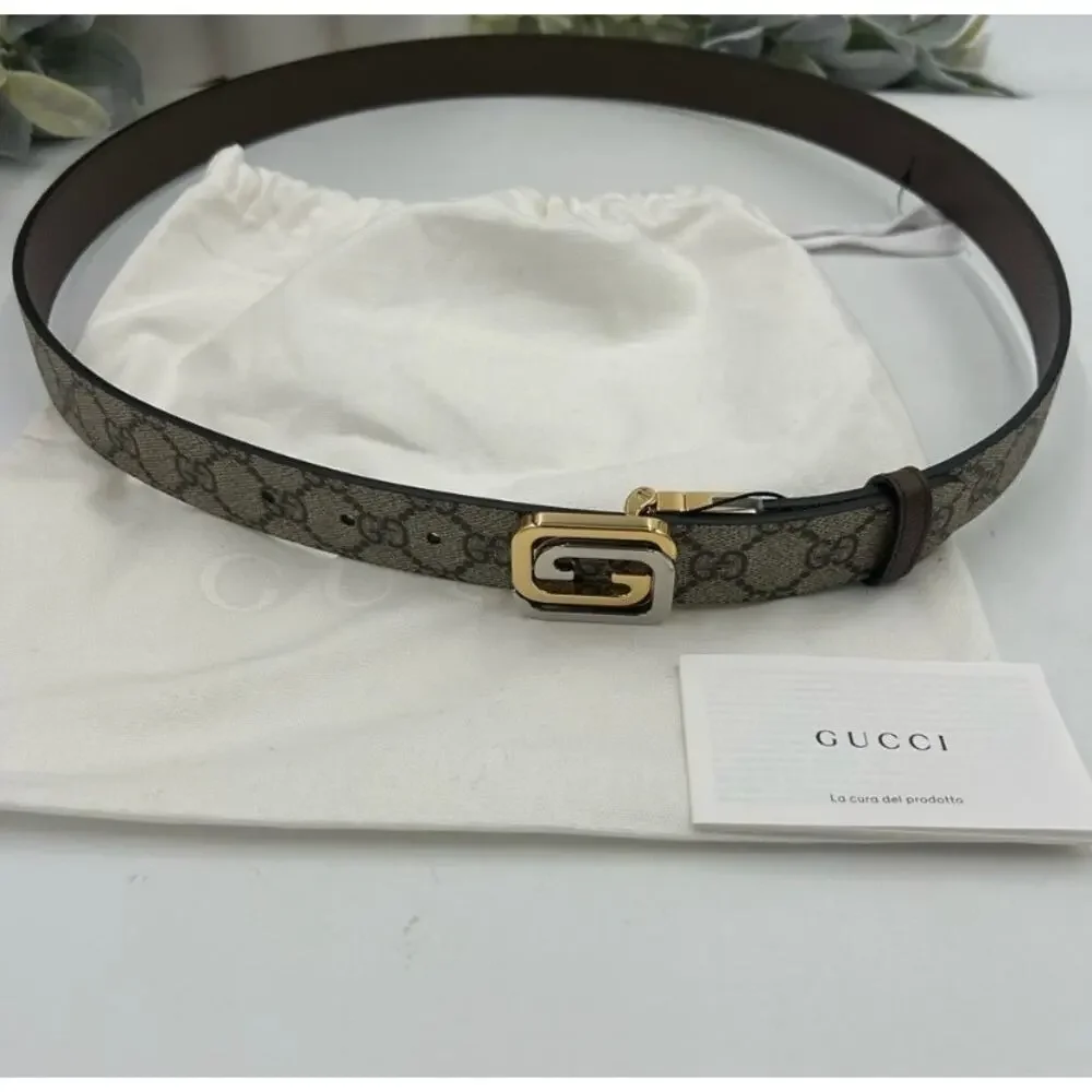 Men's Gucci GG Supreme belt with interlocking G buckle size 115 cm/46 inches